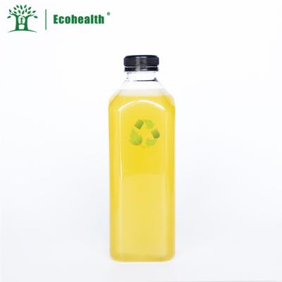 China Biodegradable Beverage 1000ml PLA Material Beverage Bottles 1liter Square Plastic French Juice Bottle for sale