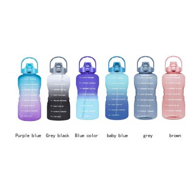 China Interesting Sports Viable Motivational Workout Tritan/PETG/SK Plastic Water Bottle 2 Liter Time Marker/Custom Logo and Color for sale