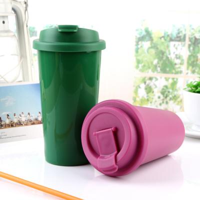 China Sustainable Plastic Reusable Double Wall Water Tumbler Cups Christmas Coffee Drinking Cup With Lid And Straw for sale