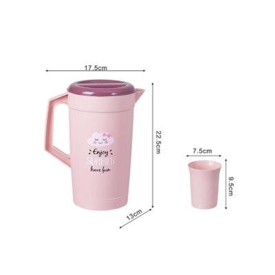 China Sustainable Product 2L Plastic Pot Hotel Water Pitcher Plastic Water Jug With Handle Water Bottle for sale