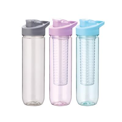 China Juice Tritan Sustainable Portable Sustainable h2o Lemon Fruit Infuser Free White Water Bottle With Leak Proof Sealed Lid for sale