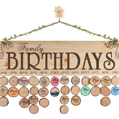 China Custom made high quality wooden birthday calendar family wall hanging from Europe for sale