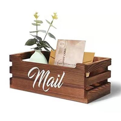 China China Modern Simple Wooden Mail Storage Box Desktop Book Convenient Solid Wood Storage Box for sale