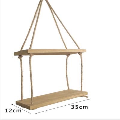 China Home Hanging Rope Armament Wall Decoration INS Decoration Flower Shelf Pot Storage Holder Rack Modern Wall Hanging Panel for sale