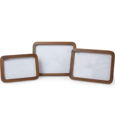 China Eco-friendly Material Creative Wooden Mortise Photo Frame And Mortise Process Black Walnut Rounded Corner Photo Frame for sale