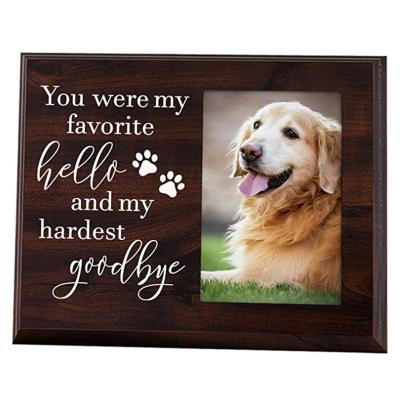 China China Creative Solid Wooden Dog Memorial Photo Frame Pet Photo Frame for sale