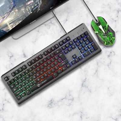 China T23 Mechanical Keyboard and Mouse Metal Set Luminous Keyboard and Mouse Manipulator Feel Gaming USB Keyboard and Mouse Cable Set for sale