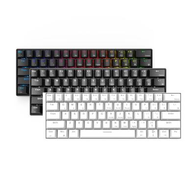 China Mini Multimedia Computer Keyboard RGB BT 3.0 Dual Mode Compact 61 Dual Mode Gaming Mechanical Keyboard For IOS Android Win for sale