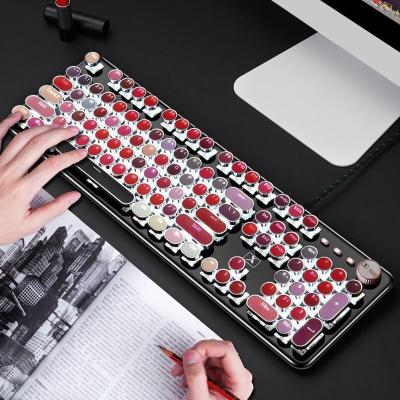 China Internet cowboy keyboard lipstick desktop keyboard retro celebrity mechanical mechanical punk laptop for sale