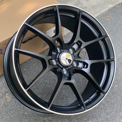 China A356.2 ALUMINUM ALLOY 19 Inch Matte Black With Red Lip Flow Forming Aluminum Alloy Car Wheels Rims For Cars for sale