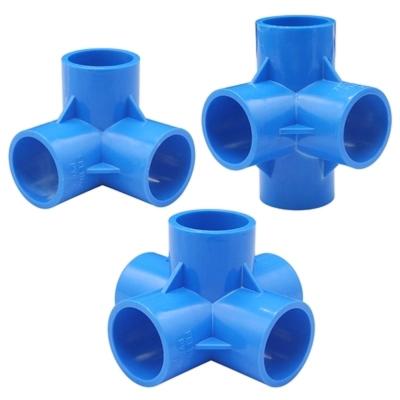 China Diameter 20mm/25mm/32mm PVC Inner Soild Garden Water Connectors Spikes Four Five Way PVC Tube Adapters Joint Watering Tool DIY for sale