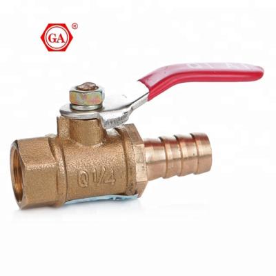 China For Cold And Hot Wholesale High Quality Water Pipes System GA Female Ball Valve With Barb Hose / Hose Female Valve for sale