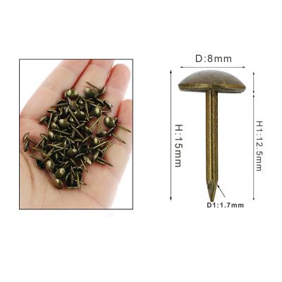 China (1000pcs) 8mm Antique Buckle Spikes Door Nails Sofa Rivets Soft Decorative Thumbtack Bag Buttons Nickel Free for sale