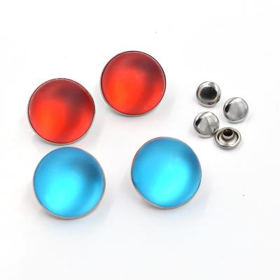 China 1000sets 20mm matte process nickel free bead buckles duplex clothes nail metal rivets sofa button crystal acrylic diamond buttons snaps for sale