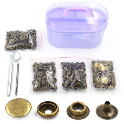 China 100 Sets /BOX Durable Metal Snaps Tool Fastener Button Rivet T8 T5 T3 Snap Jacket Buttons Apparel And Accessories Sewing Repair Snaps for sale