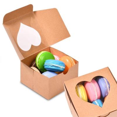 China Recyclable Heart Shape Clear Plastic Window Recycled Paper Gift Box Food Packaging Wrapping Paper Deli Box for sale