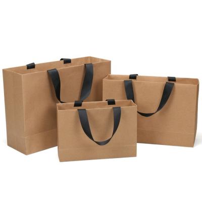 China Recycled Materials Custom Multi Purpose Wedding Party Gift Takeaway Packaging Bags Custom Paper Shopping Kraft Brown Bag With Threaded Rope for sale