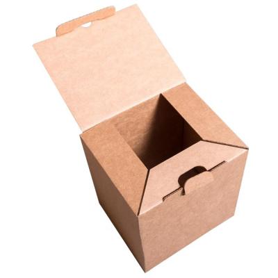 China Wholesale Foldable Paper Jar Bottle Cup Folding Packaging Box Custom Brown Packaging Candle Corrugated Boxes for sale