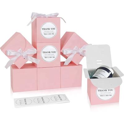 China Wholesale Recyclable Low Price Candle Paper Boxes With Ribbon Closure Printing Craft Large Gift Box Paper Packaging for sale