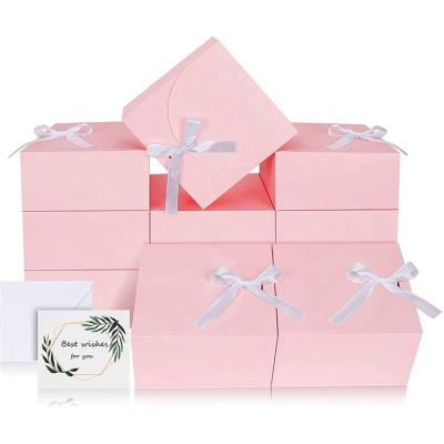 China Recyclable Delicate Appearance Perfume Envelope Paper Card Boxes Gift Packaging Box With Silk Ribbons for sale