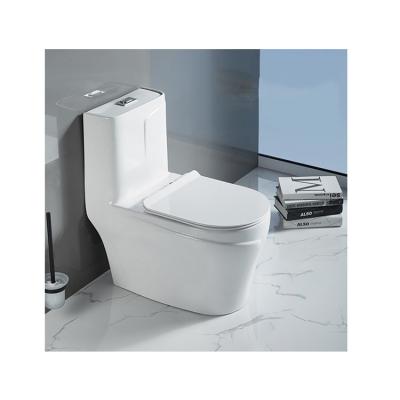 China Double-flow Ceramic Bathroom Cheap Luxury Modern Washdown Rimless One Piece Toilet for sale