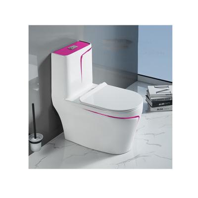 China WC Sanitary Ceramic One Piece Washdown Bathroom Double-Flow Rimless Ware Toilet for sale