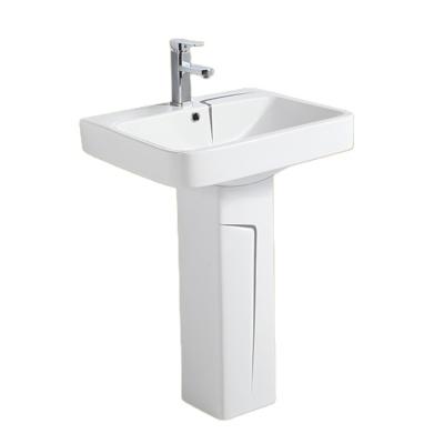 China Modern Newly Designed Ceramic Pedestal Bathroom Floor Stand Wash Basin for sale