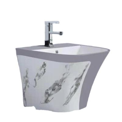 China Modern High Quality Modern Ceramic One Piece Wall-Hung Basin For Bathroom for sale