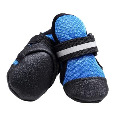 China Viable Manufacturer Reflective Brand Wholesale Non-Slip Leather Breathable Dog Shoes for sale