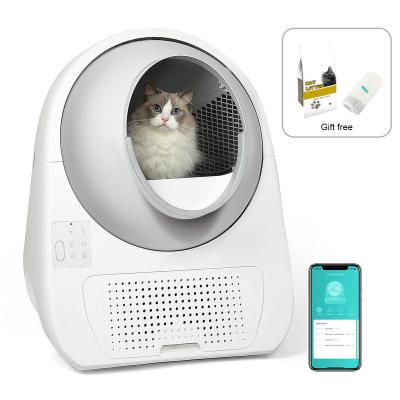 China Large Free Shipping Space Viable And Low Decibel Automatic Cat Litter Box Real Time Tracking for sale