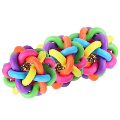 China Viable Hot Sale Chinese Products Wholesale Dogs Chew Unique Pet Exercising Toy Rubber Rainbow Ball for sale