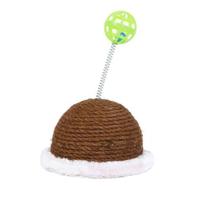 China 2021Wood Viable Balanced Cat Sisal Scratch Toy Cat Sisal Scratch Toy Ball Kitten Swing Kitten Toy Interactive Touch Point for sale