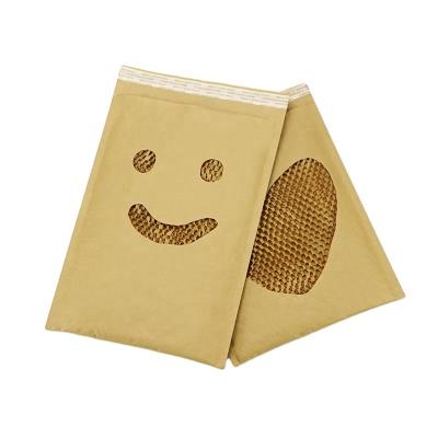 China 100% Recyclable Biodegradable Bubble Mailer Honeycomb Paper Cushion Envelope Honeycomb Bubble Mailer for sale