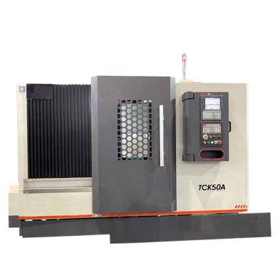 China Machinery Repair Shops TCK50A Horizontal Full Automatic Oblique Bed CNC Turning Center Lathe Machine for sale