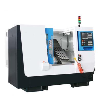 China Machinery Repair Shops Small Bed Taiwan CNC Metal Lathe Machine Price CK46P CNC Slant Lathe With Bar Driver for sale