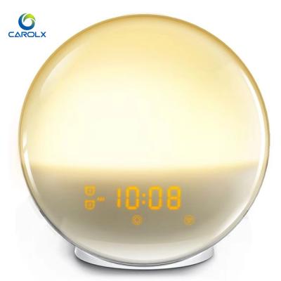 China CREATIVE Digital Sleep Alarm Clock Wake Up Light With Sunrise Simulation Support APP Control for sale