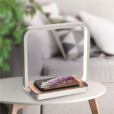 China Nordic Rechargeable Lamp Mobile Phone Desktop Hotel Wireless Charging Fast Wireless Charger With LED Light for sale