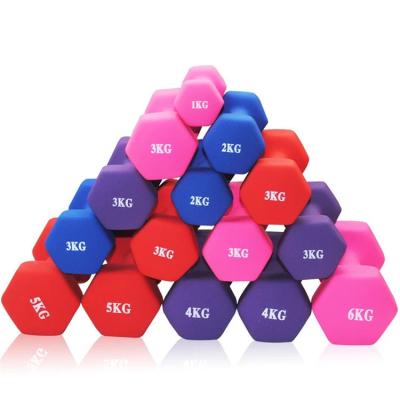 China Cheap Fitness Gym Equipment Free Weights 10kg Home Use Weights Set Sale Feminine Rubber Grip Neoprene Dumbbell Women Buy Online On Sale for sale