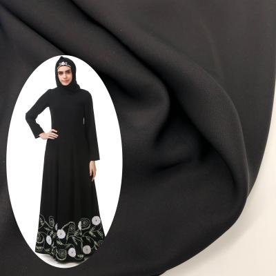 China Hot Sale 100%Polyester Tear-resistant Nada Fabric For Abaya Black Abaya Fabric Dubai Abaya Fabric for sale