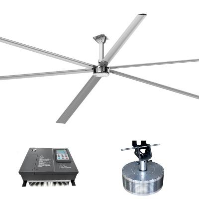 China Hotels 6.1m / 7.3m Large Ventilation Fan Low Speed ​​High Volume Permanent Magnet Industrial Ceiling Fan for sale