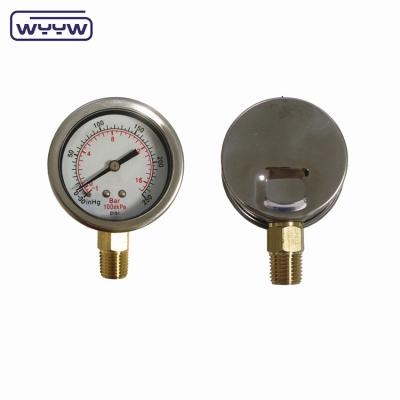 Κίνα 60mm 1bar Vacuum Pressure Gauge Steel Case με σύνδεση από χαλκό προς πώληση