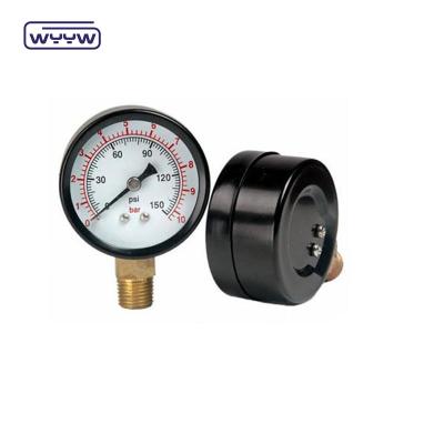 China High Quality 50mm, Dry Pressure Gauge High Black Steel Case Hydraulic Pressure Gauge Air Pressure Gauge for sale