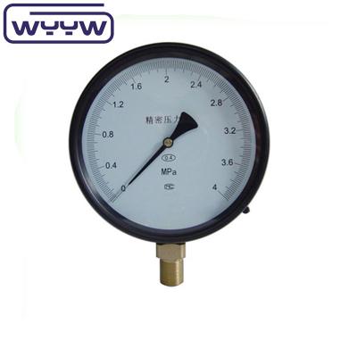 China Dial Größe Druckmessgerät Präzisions Manometer mit schwarzem Stahlgehäuse zu verkaufen