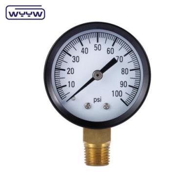 China aanpasbare achterste montage 150 psi warmverkoop 60mm algemene manometer M12X1.5 air 10 bar drukmeter Te koop