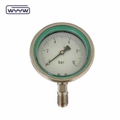 China shock resistant back brass mount  pressure gauge customized range for sale