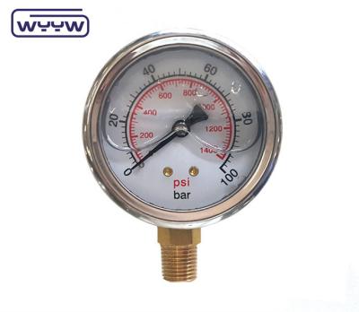 China 63mm 0-10bar 150 Psi Pressure Gauge Manometer For Excavator for sale