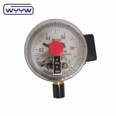 China 100mm black steel bottom pressure manometer with electric contact zu verkaufen