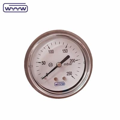 Chine 63 mm mmh2o Manomètre de mesure de pression axiale Mbar Bellows avec boîtier SS304 à vendre