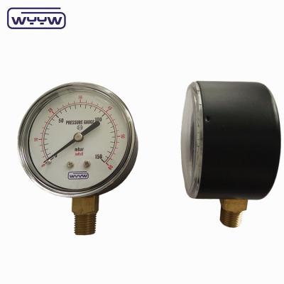 China 90mbar Kapseldruckmessgerät Schwarzer Stahl Niedrig 60mm Bellow Manometer zu verkaufen