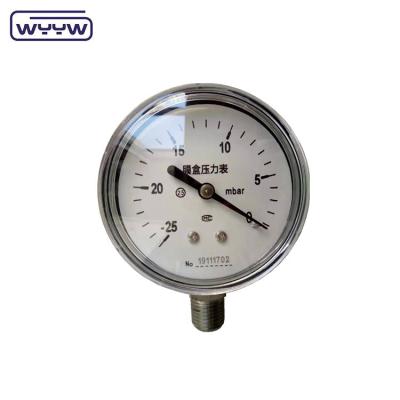 China MMWC & Mbar 63mm Kapseldruckmessgerät Manometer Material aus Edelstahl zu verkaufen